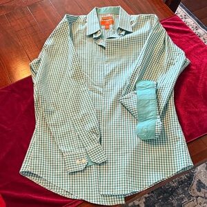 Egara Aqua Gingham Button Down Shirt